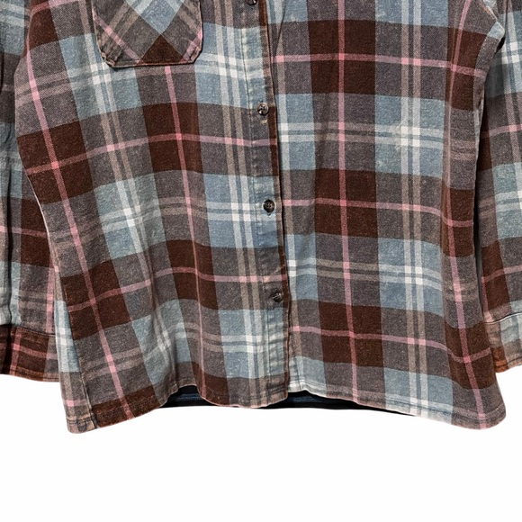 ALTAR'D STATE Plaid Long Sleeve Nashville Patch Button Down Shirt XS - Picture 6 of 16
